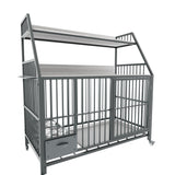 Large Pet Cage with Storage Rack and Stainless Steel Basins