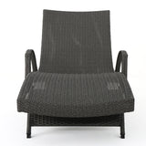 Salem wicker chaise lounge with arm (set of 2) by christopher knight home