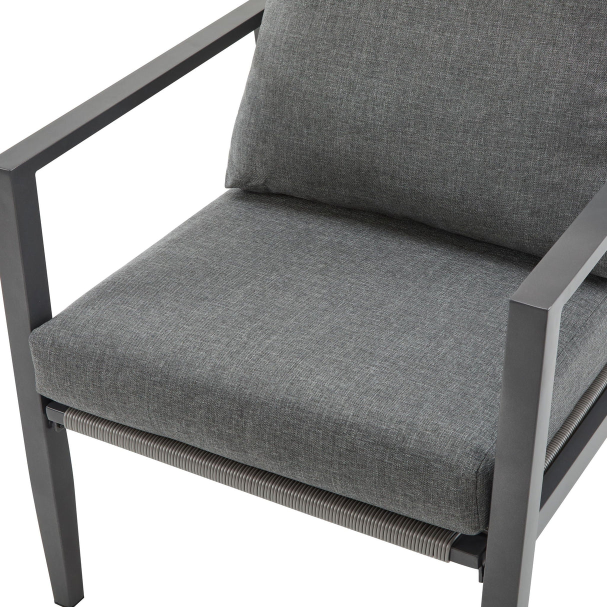 Modern Lounge Chair With Rope Accents And Cushions