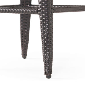 Outdoor Modern Rattan Swivel Barstool With Tapered Legs - Beige / Multibrown