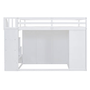 Loft Bed With Built In Wardrobes, Cabinets And Drawers