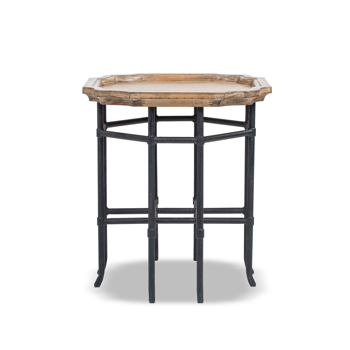 Foundry 24" Square Reclaimed Pine Wood & Iron Side Table Antique