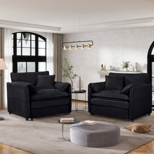Oversized Chenille Accent Chair Set of 2