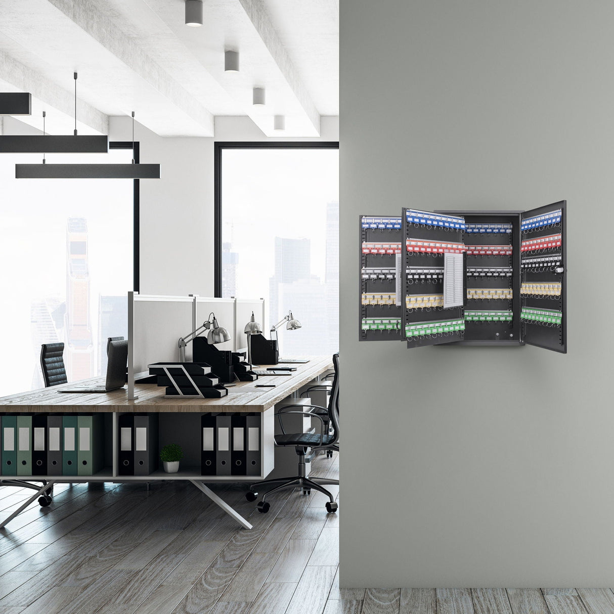 Adjustable Key Cabinet With Combination Lock