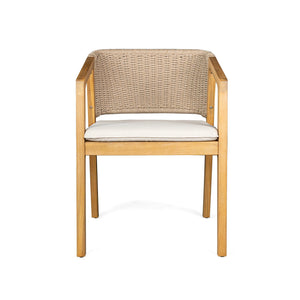 7 Piece Outdoor Dining Set With Table And 6 Chairs - Beige / Brown Mix / Light Teak / Teak