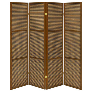 Kenabi - 4 Panel Room Divider Folding Screen - Walnut