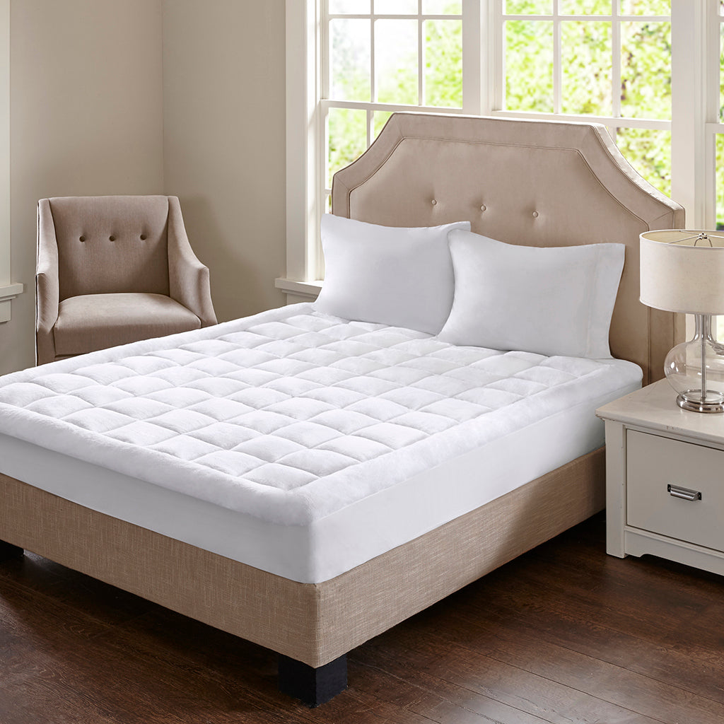 Overfilled-plush-hypoallergenic-down-alternative-waterproof-mattress-pad-Mattress-Pads