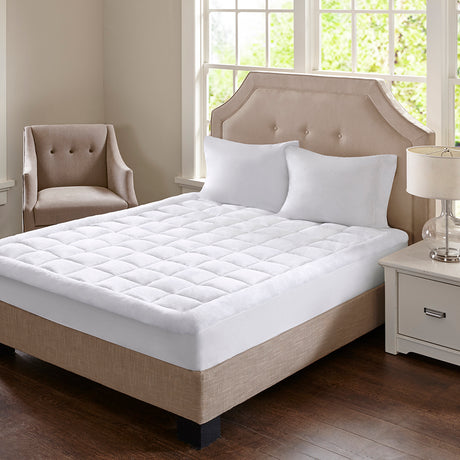 Overfilled-plush-hypoallergenic-down-alternative-waterproof-mattress-pad-Mattress-Pads