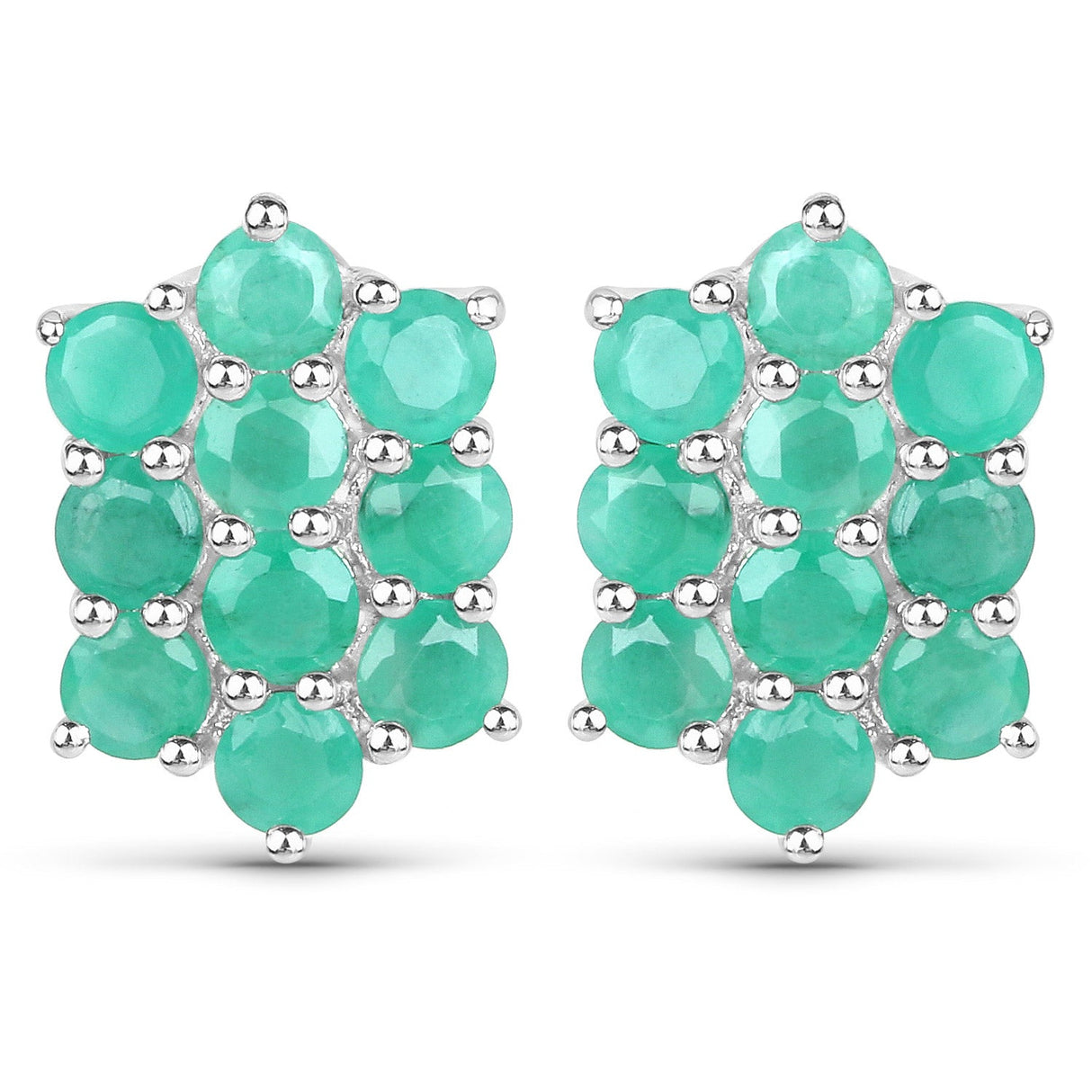 6.60 Carat Genuine Emerald .925 Sterling Silver 3 Piece Jewelry Set (Ring, Earrings, and Pendant w/ Chain)
