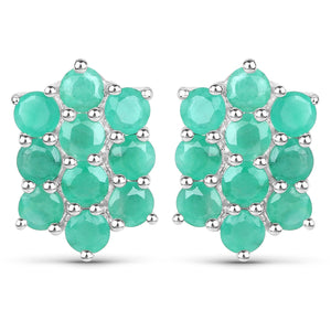 6.60 Carat Genuine Emerald .925 Sterling Silver 3 Piece Jewelry Set (Ring, Earrings, and Pendant w/ Chain)