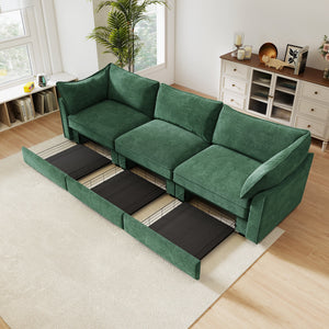 3 Seater Sofa With Storage Pull Out Drawers