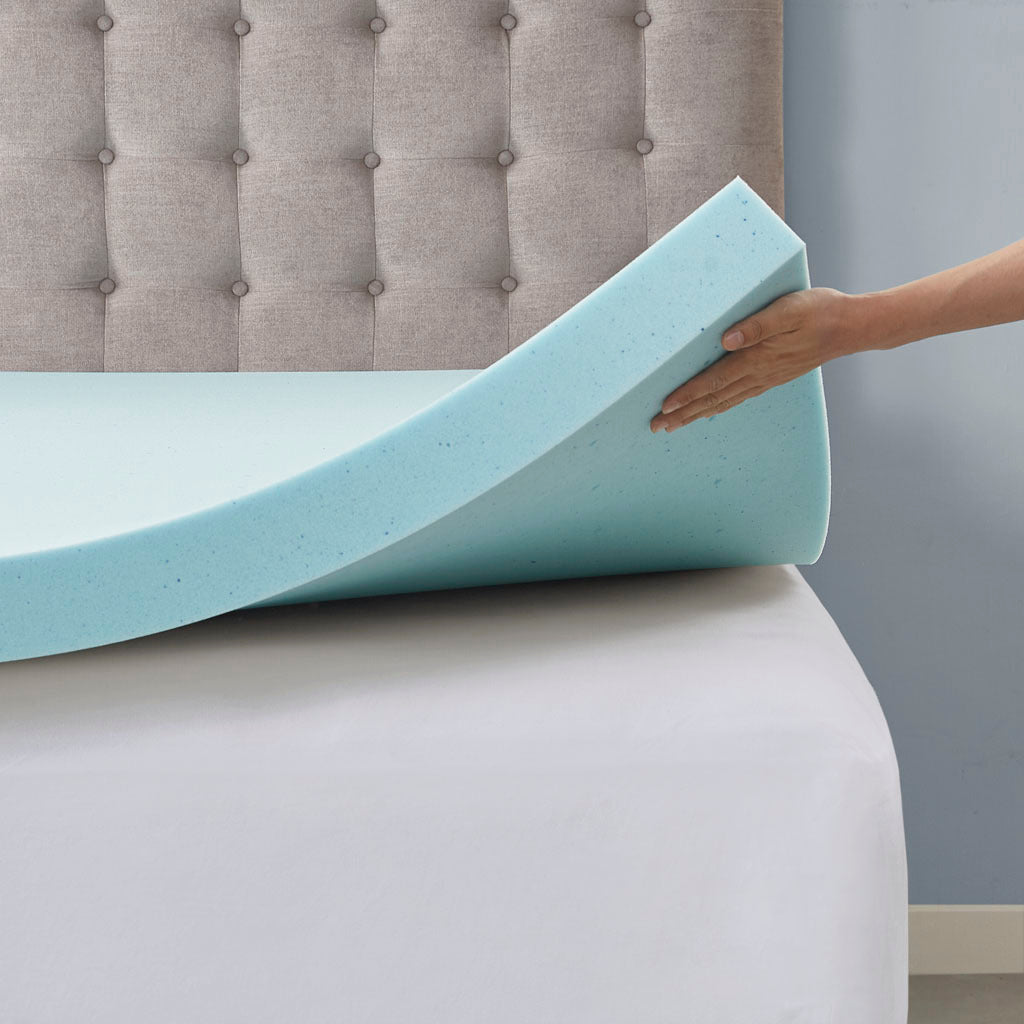 Hypoallergenic cooling gel memory foam mattress topper with removable cooling cover