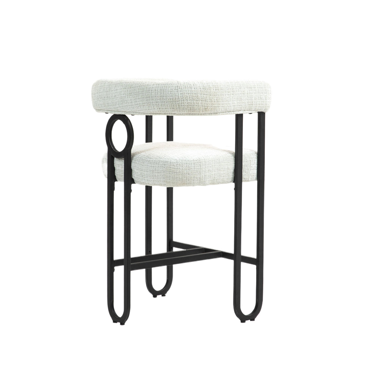 Household bar stools set of 2, modern upholstered with back
