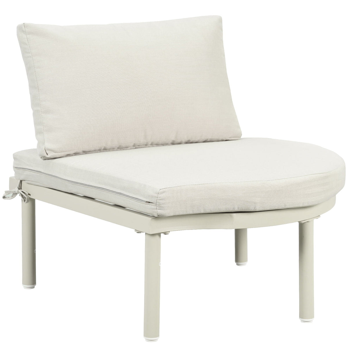 6 Piece Patio Set, Half Moon Outdoor Sectional Sofa With 2 High Low Coffee Tables, 4 Pillows & Cushions