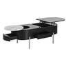 Lift Top Coffee Table with 360 Degree Marble Patterned Rotating Tray