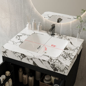 Contemporary Free-standing Bathroom Vanity with Faux Marble Top