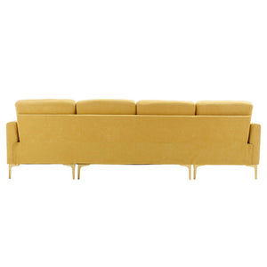 Modern L - Shape Convertible Sectional Sofa With Movable Ottoman