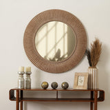 36” Handcrafted Wooden Wall Mirror