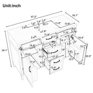 48 Inch Bathroom Vanity with Composite Sink Top