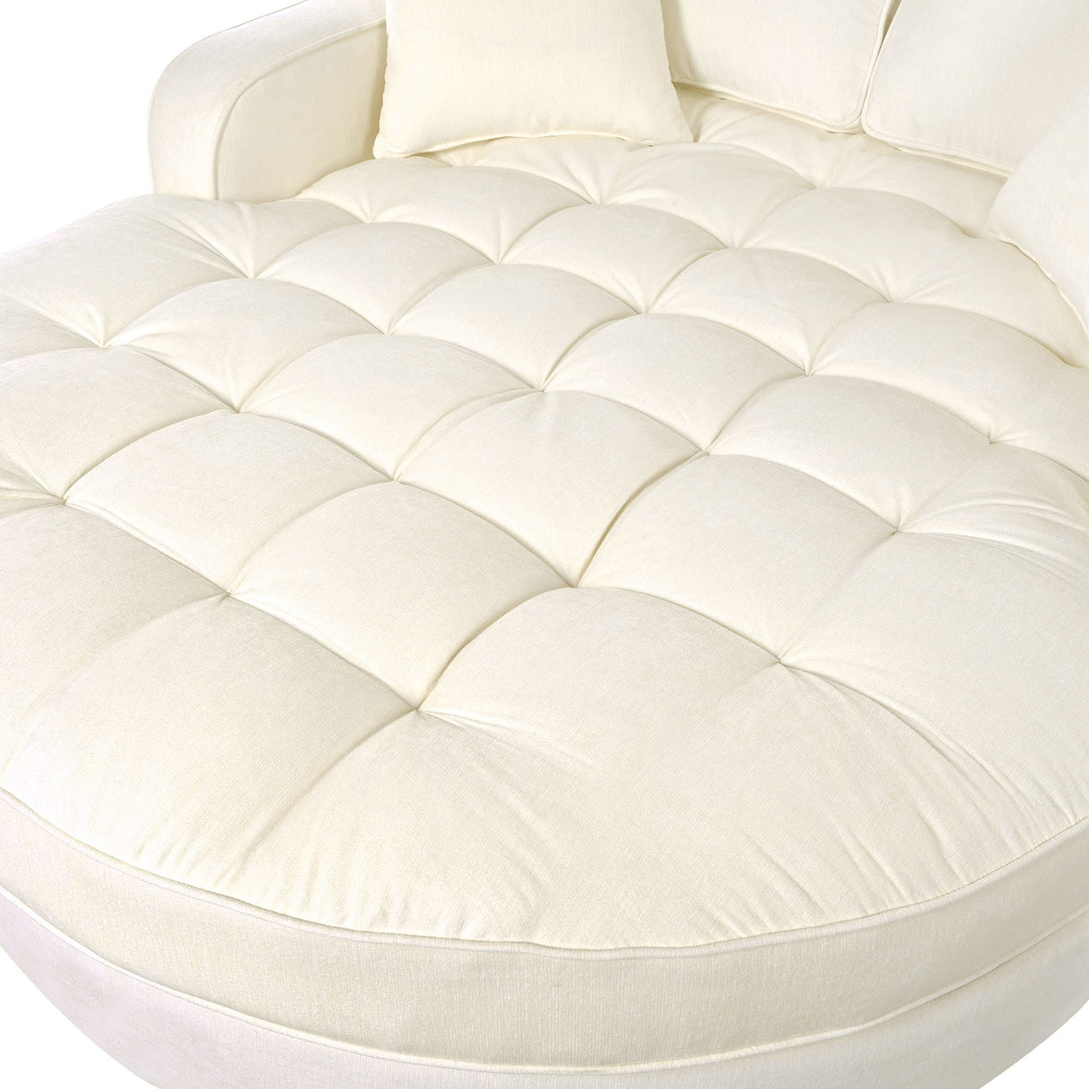 Modern Chaise Lounge Upholstered Sofa Couch With Tufted Seat And Detachable Pillows For Living Room