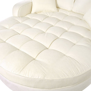 Modern Chaise Lounge Upholstered Sofa Couch With Tufted Seat And Detachable Pillows For Living Room
