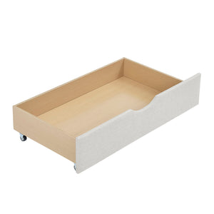 Upholstered Tufted Daybed With Drawers, Waved Arms