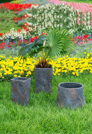 9.4x9.4x18.1' Cement Planter Large, Indoor Outdoor Garden Functional Decor
