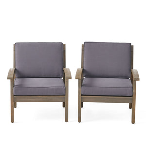 Peyton Club Chair Outdoor Seating Acacia Wood 32.25 X 28.00 X 31.25"