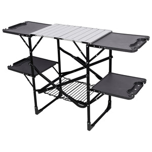 Folding Camping Kitchen Table - Portable Outdoor Cooking Station