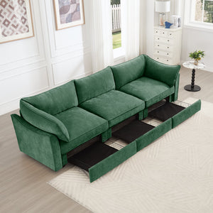 3 Seater Sofa With Storage Pull Out Drawers
