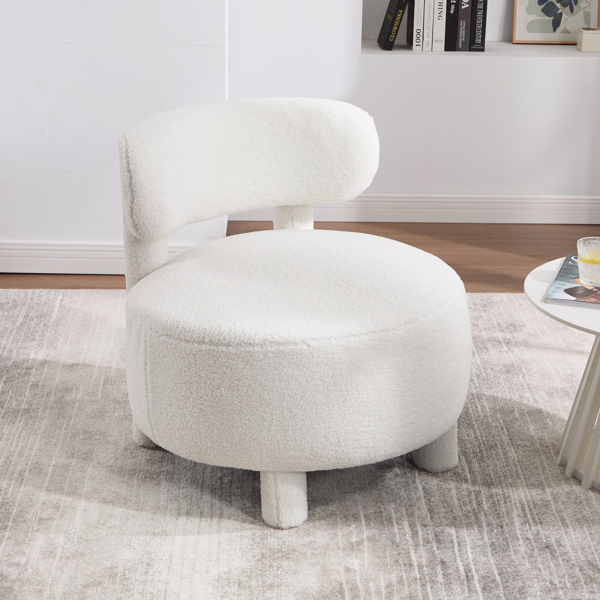 Teddy Fabric Armless Accent Chair