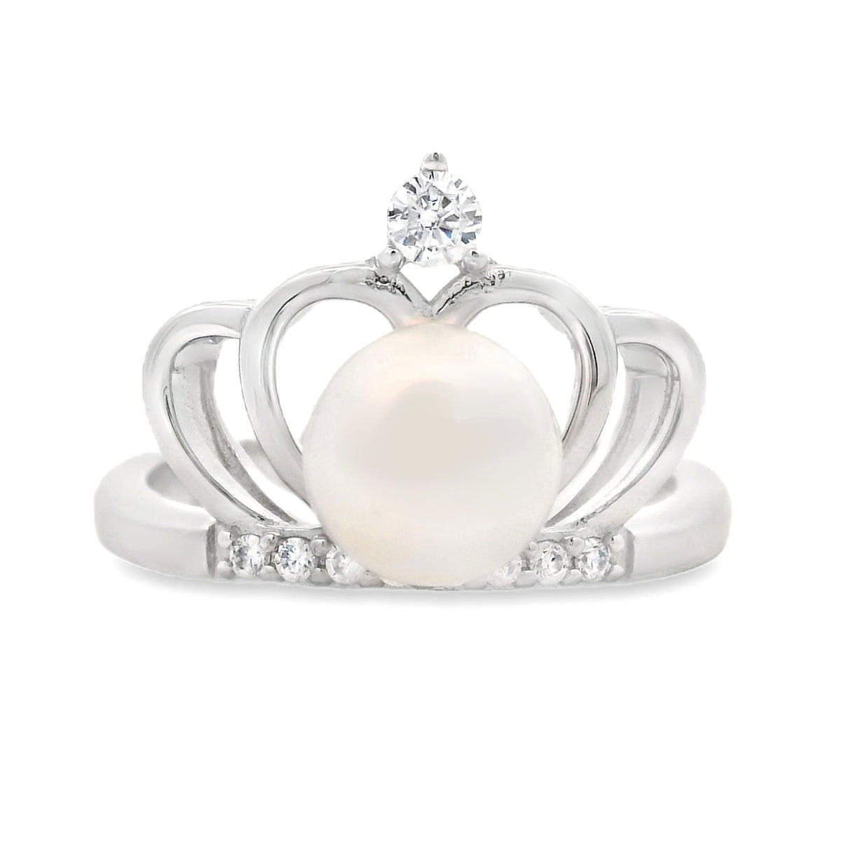 FW Pearl Cubic Zirconium Ring Sterling Silver