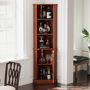 Tall Corner Bar Cabinet with Storage