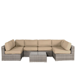 Seating Set With Cushions Handcrafted Wicker Design