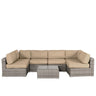 Seating Set With Cushions Handcrafted Wicker Design
