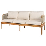 Outdoor 5-Piece Acacia Wood and Rope Patio Sofa Set