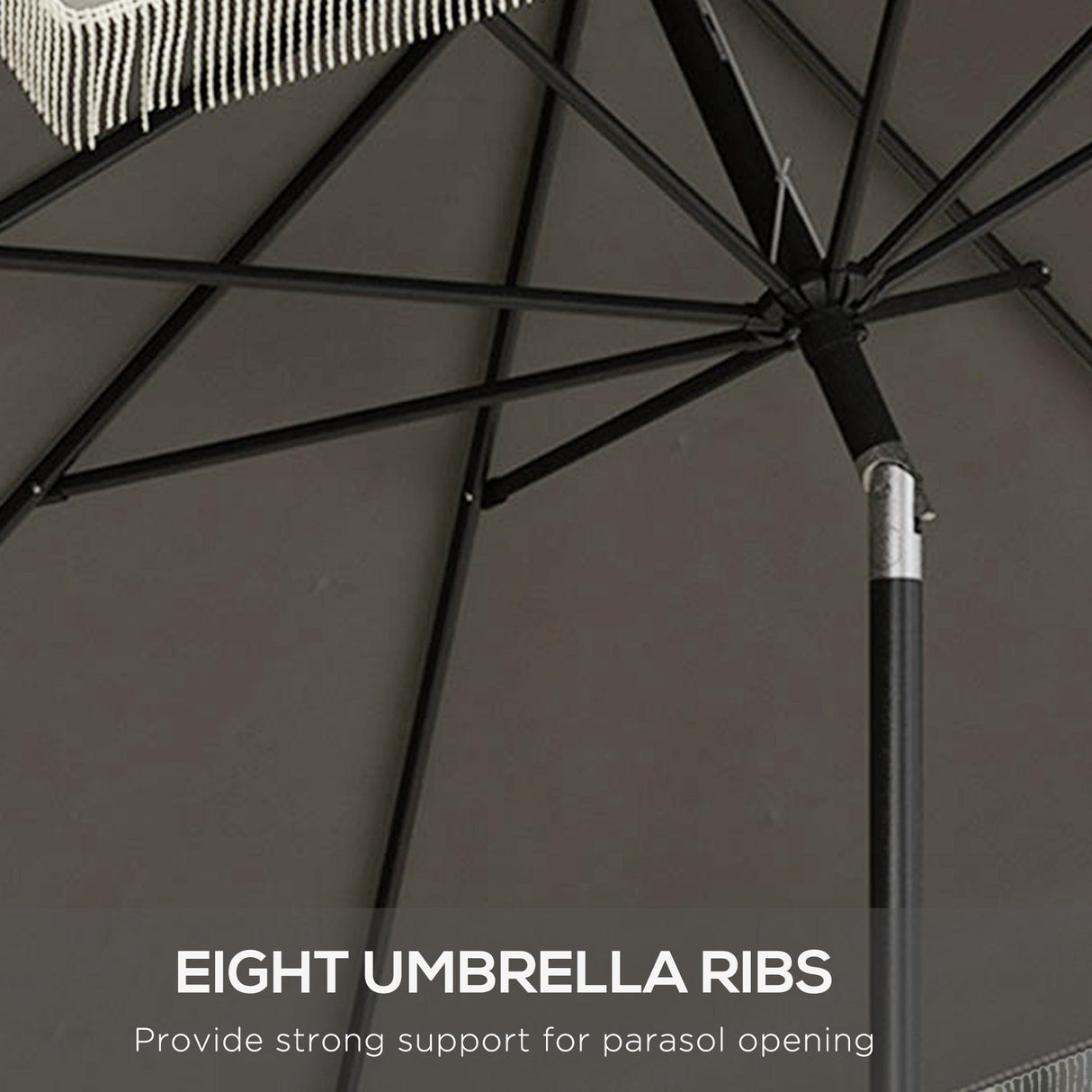Outsunny 9ft Patio Umbrella with Push Button Tilt and Crank