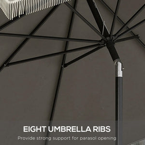 Outsunny 9ft Patio Umbrella with Push Button Tilt and Crank