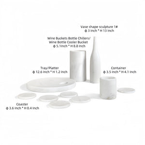 10 Pieces Luxury Natural Marble Dining Room Accessories Set
