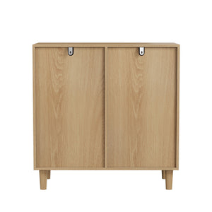 Sloping Laundry Basket With Removable Inner Bin, Concealed Storage Cabinet For Bathroom - Oak
