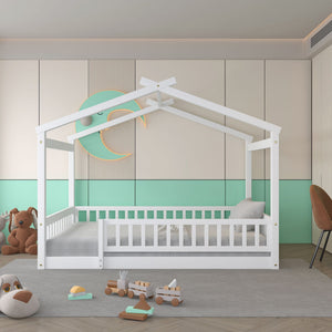 Bed House Bed Frame With Fence