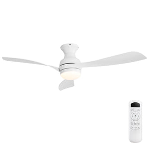 52" Low Profile Ceiling Fan with Lights, Quiet Reversible DC Motor, Dimmable LED