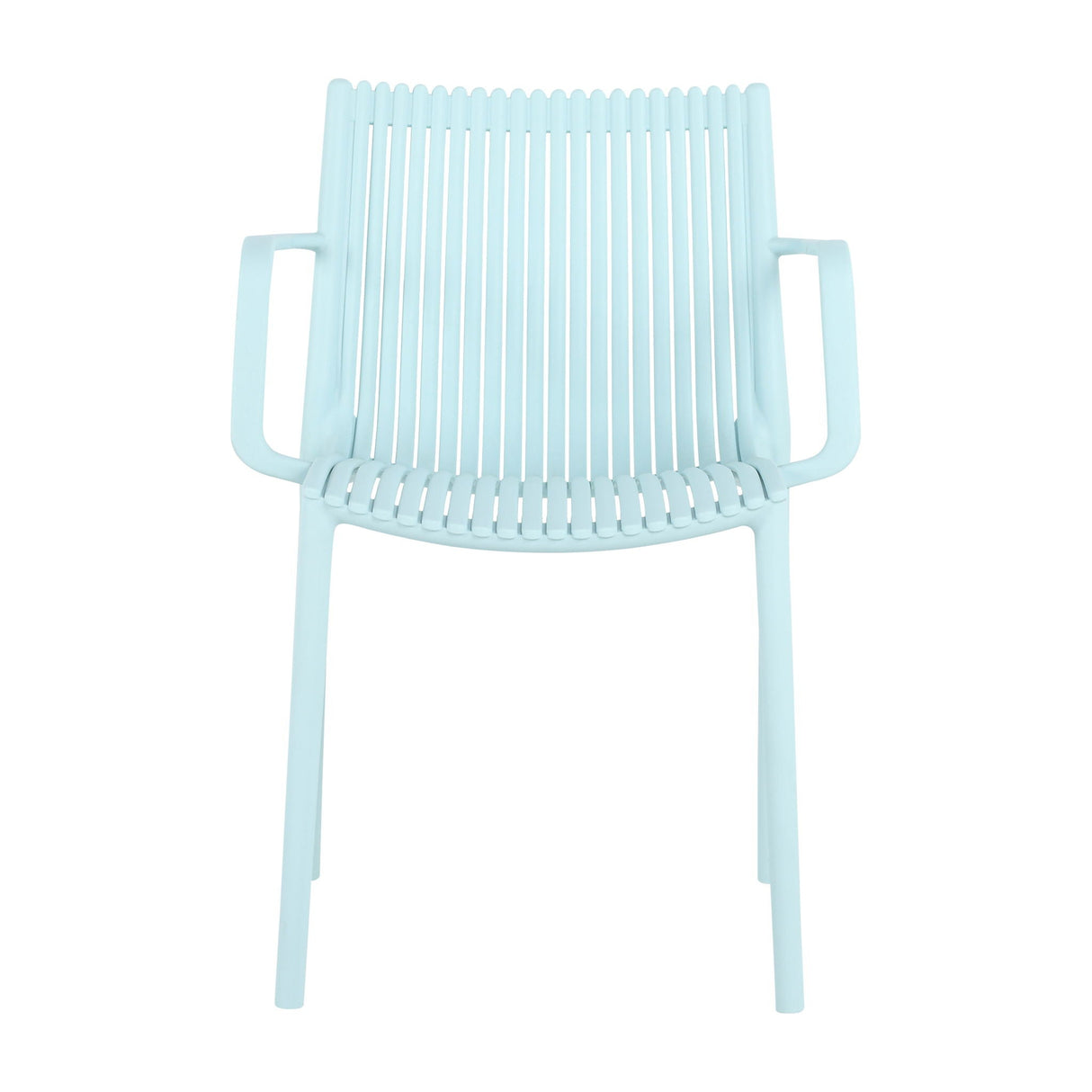 4 Piece Stackable Single Chairs With Vertical Stripe Design For All Weather