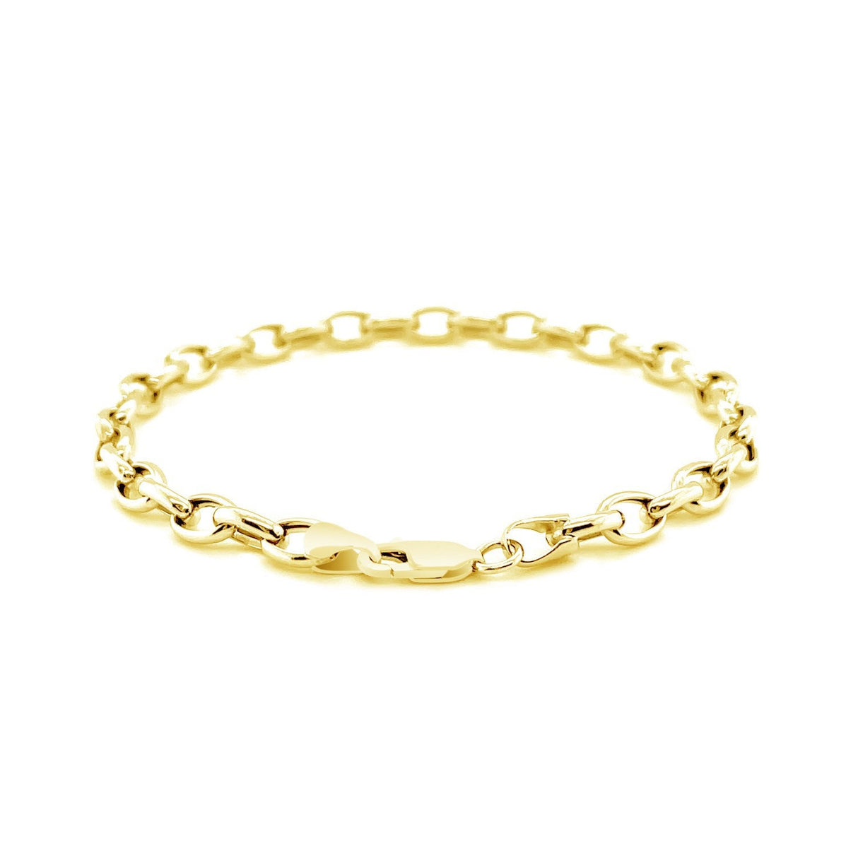 4.6mm 14k Yellow Gold Oval Rolo Bracelet