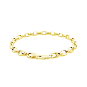4.6mm 14k Yellow Gold Oval Rolo Bracelet