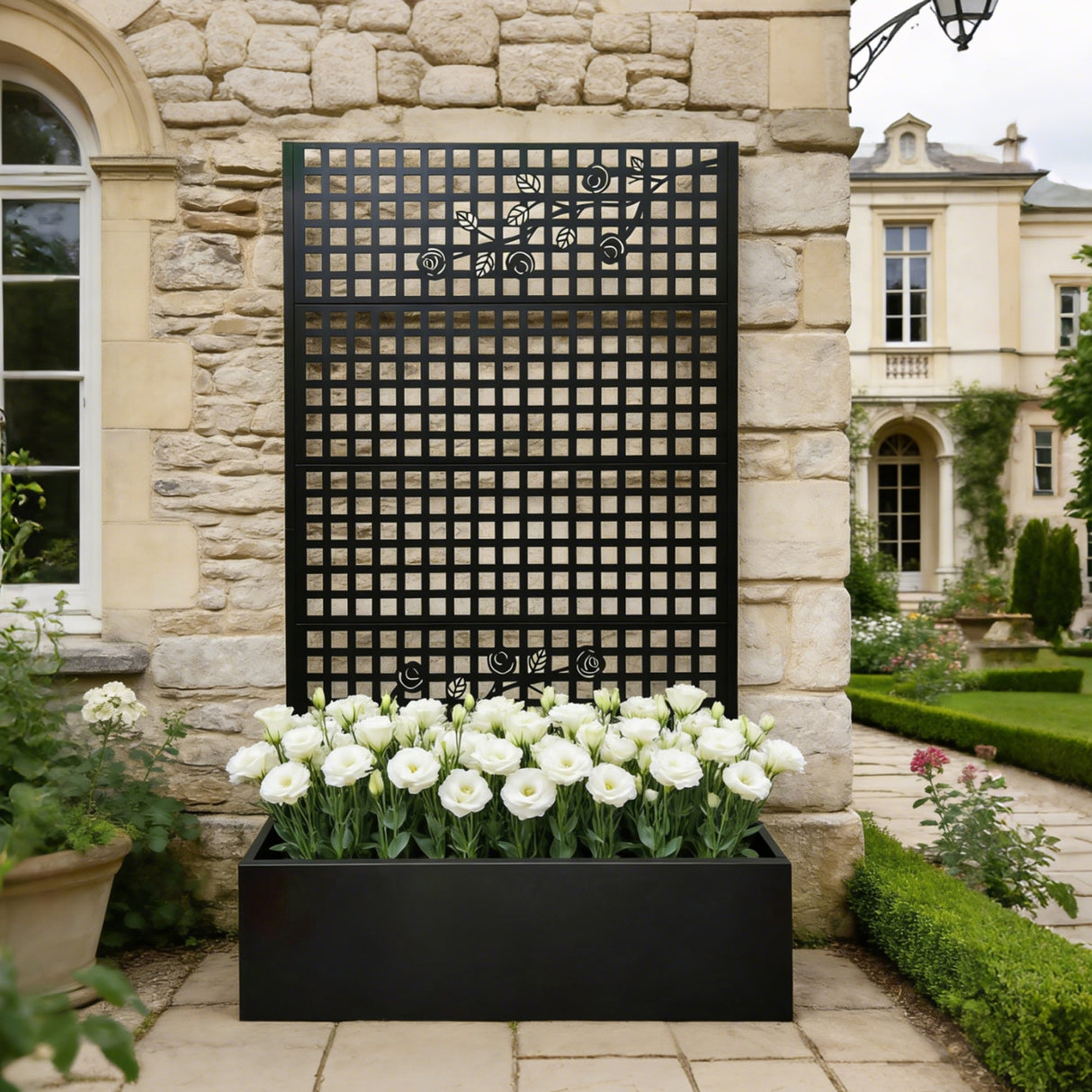 Metal Planter Box with Trellis