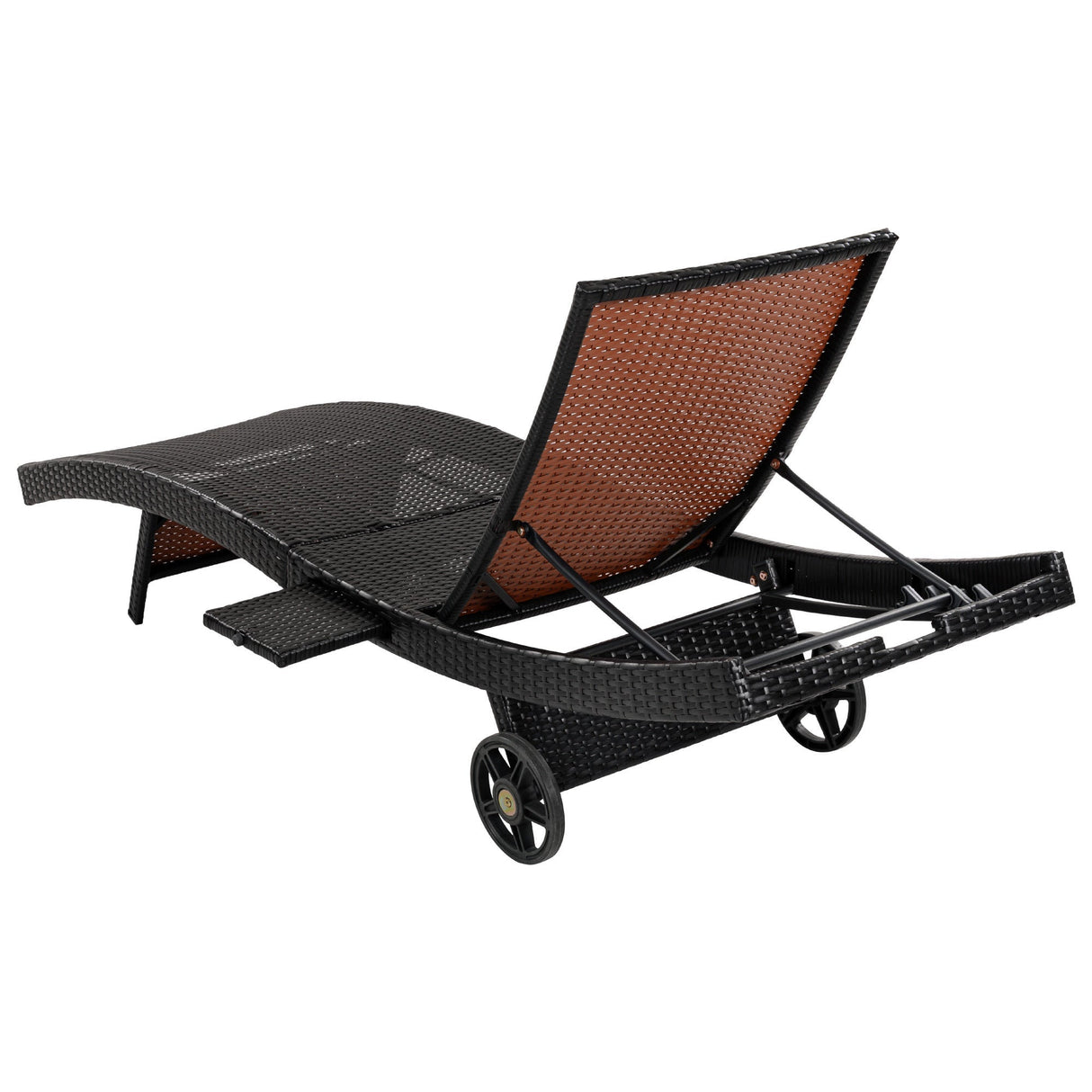 K&K 80'' Patio Wicker Chaise Lounge Chairs Set of 2
