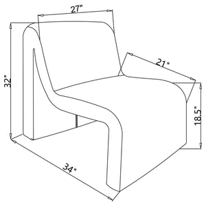 Winne - Curved Armless Accent Chair