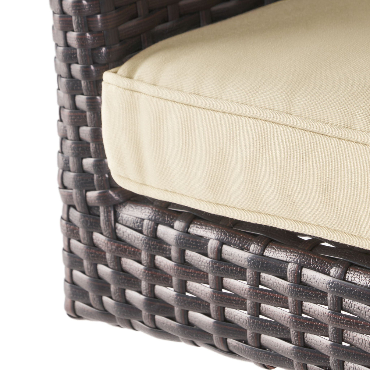 Outdoor Modern Rattan Swivel Barstool With Tapered Legs - Beige / Multibrown