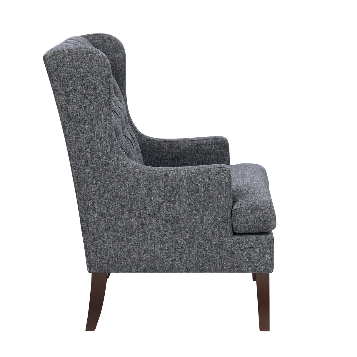 Button-Tufted Upholstered High Back Accent Chair